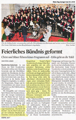 Artikel der Rhein-Sieg-Rundschau vom 21.11.2016
